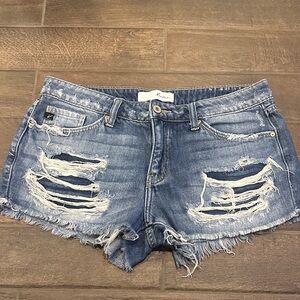 KanCan Light Blue Ripped Jean Shorts